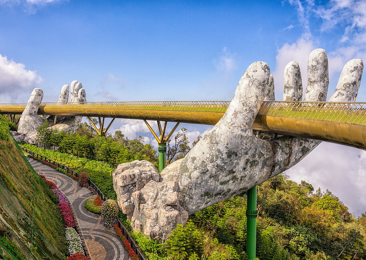 Golden Bridge at Ba Na Hills near Da Nang, Vietnam